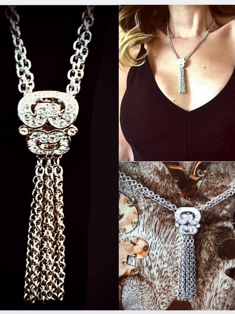 Swarovski Crystal Fringe Tassel Necklace